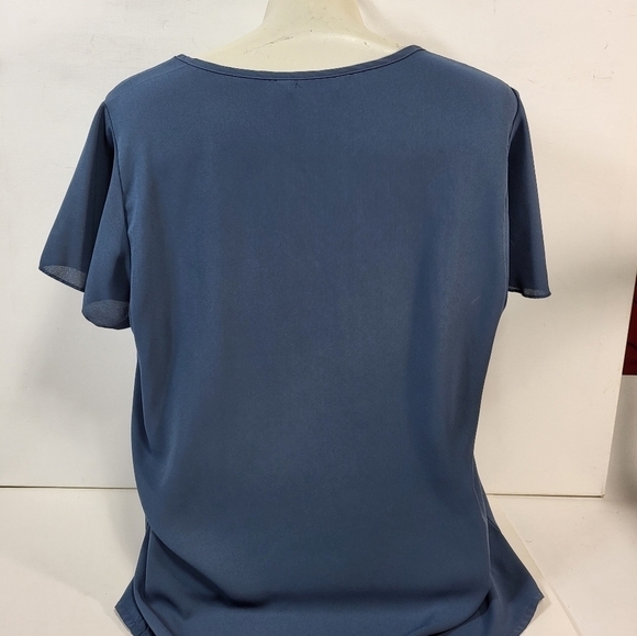SHEIN Blue Short Sleeve Blouse - Picture 6 of 8